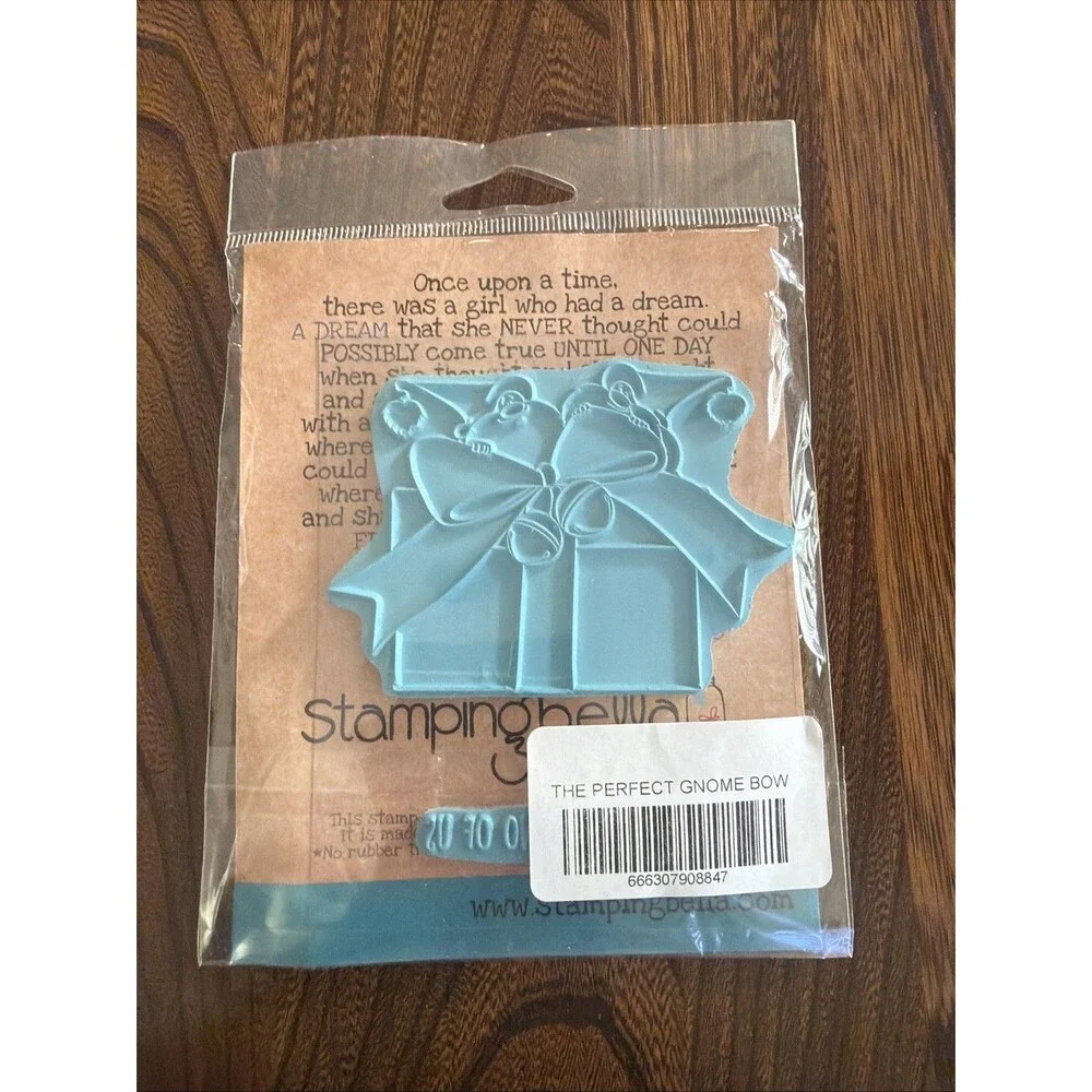 CHRISTMAS PERFECT BOW THE GNOMES Cling Rubber Stamp STAMPINGBELLA gift